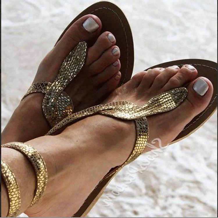 

flat bottom snake fashion 2019 women shoes summer sandals
