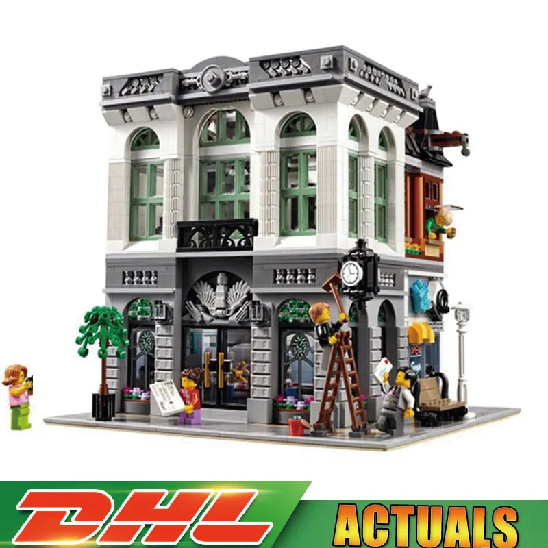 

2018 New creative In Stock LEPIN 15001 Brick Bank Model Building Kits Blocks Bricks Kits Toy Compatible Legoings as gifts 10251
