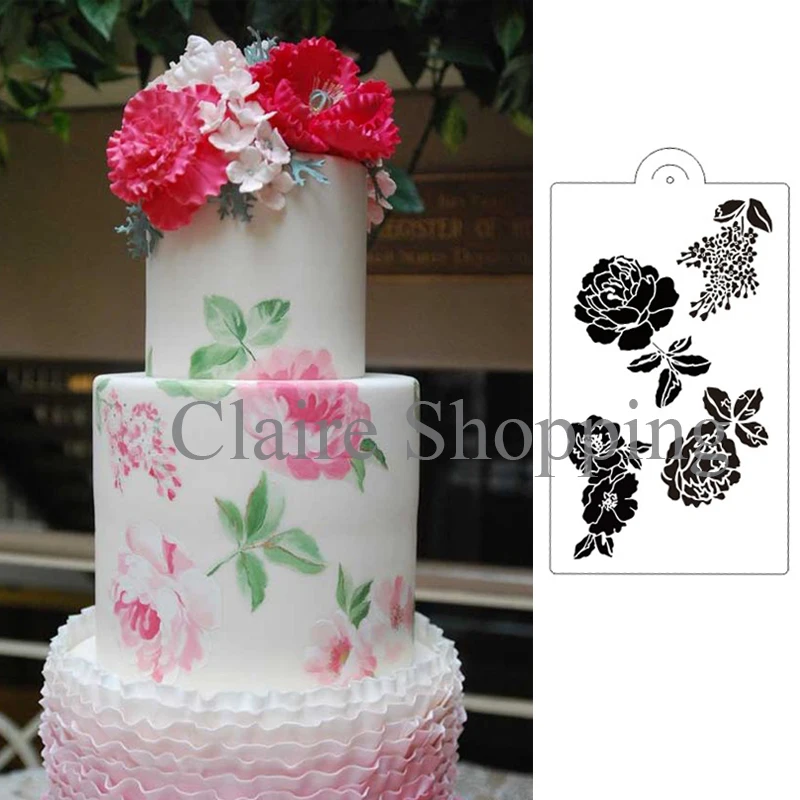 Yueyue Sugarcraft Роза торт кружево трафарет украшения торта инструменты форма для