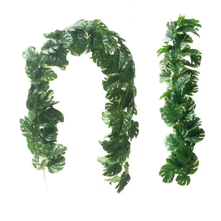 

200 cm Plastic Monstera Vines Artificial Plants Topiary Vine Green Rattan Foliage Decor Fake Monstera Garland Plants Ivy