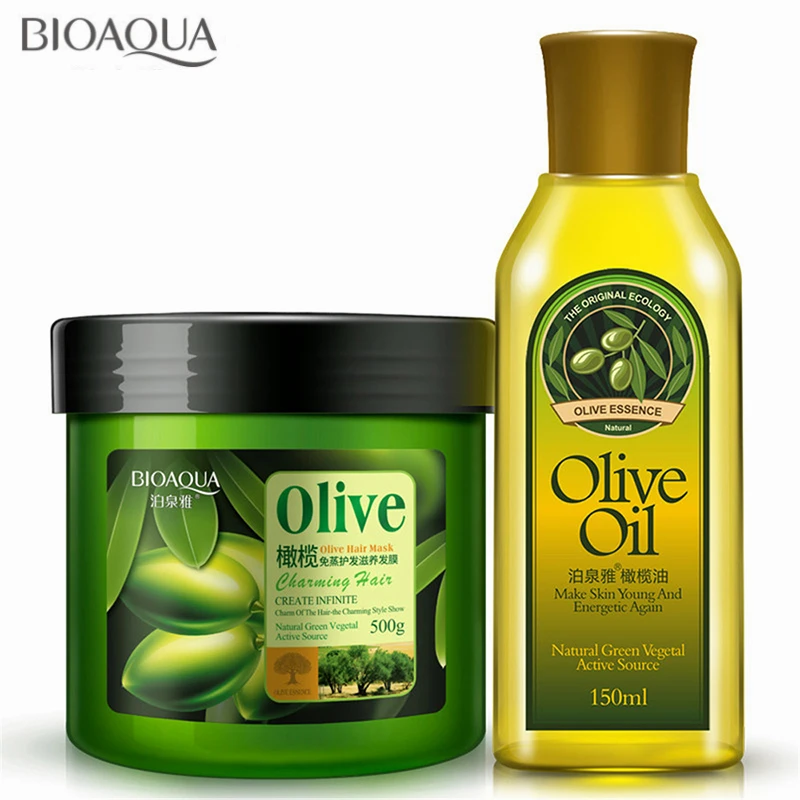 2pcs Lot Olive Oil Hair Mask Hair Essential Oils Herbal Hair Care