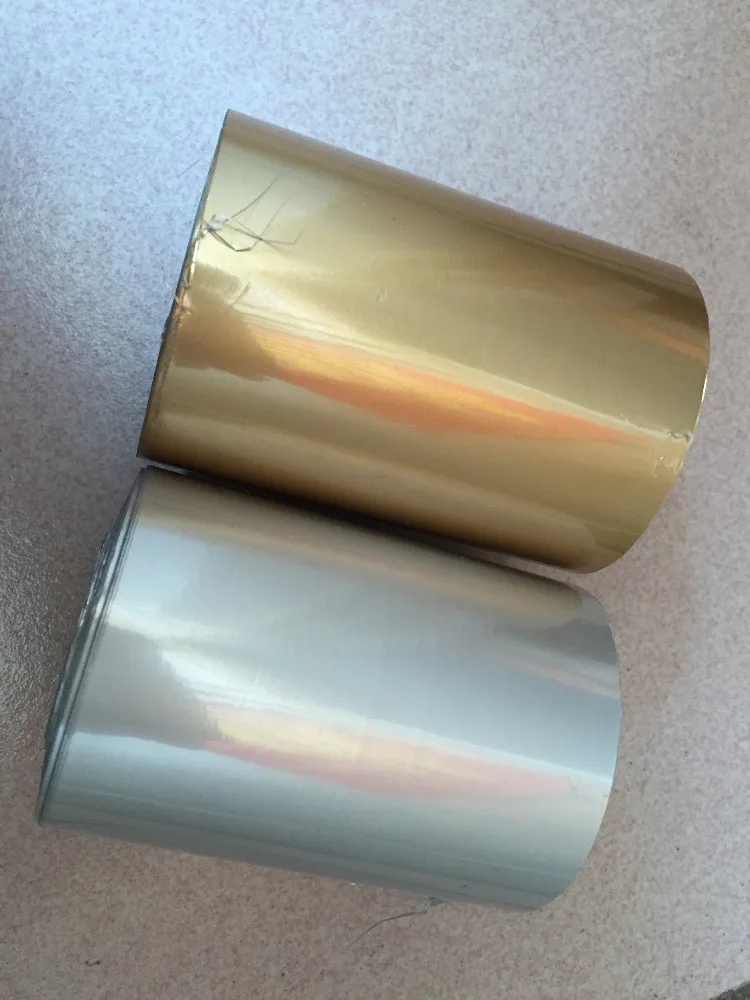 Matte Gold+Matte Silver 2Piecesx(8cmx120m)/Roll Hot Stamping Foil Paper Roll Hot Foil or Plastic Paper