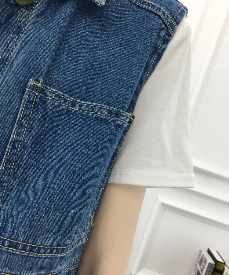 5XL Повседневный джинсовый жилет с дырками для женщин приталенный отложным