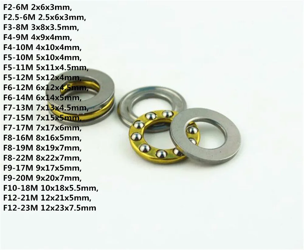 

5PCS F7-17M F8-19M F8-22M To F12-23M Mini 3-in-1 Surface Bearing Axial Ball Bearing Thrust Bearing Roller Bearing