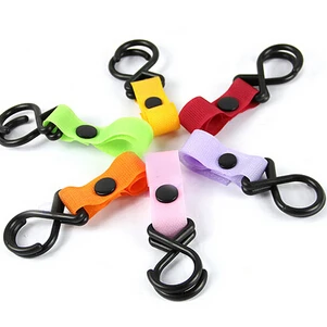 1Pcs Wholesale Plastic Baby Stroller Pram Pushchair Hanger Hanging Bags Hangers Hooks Random Color