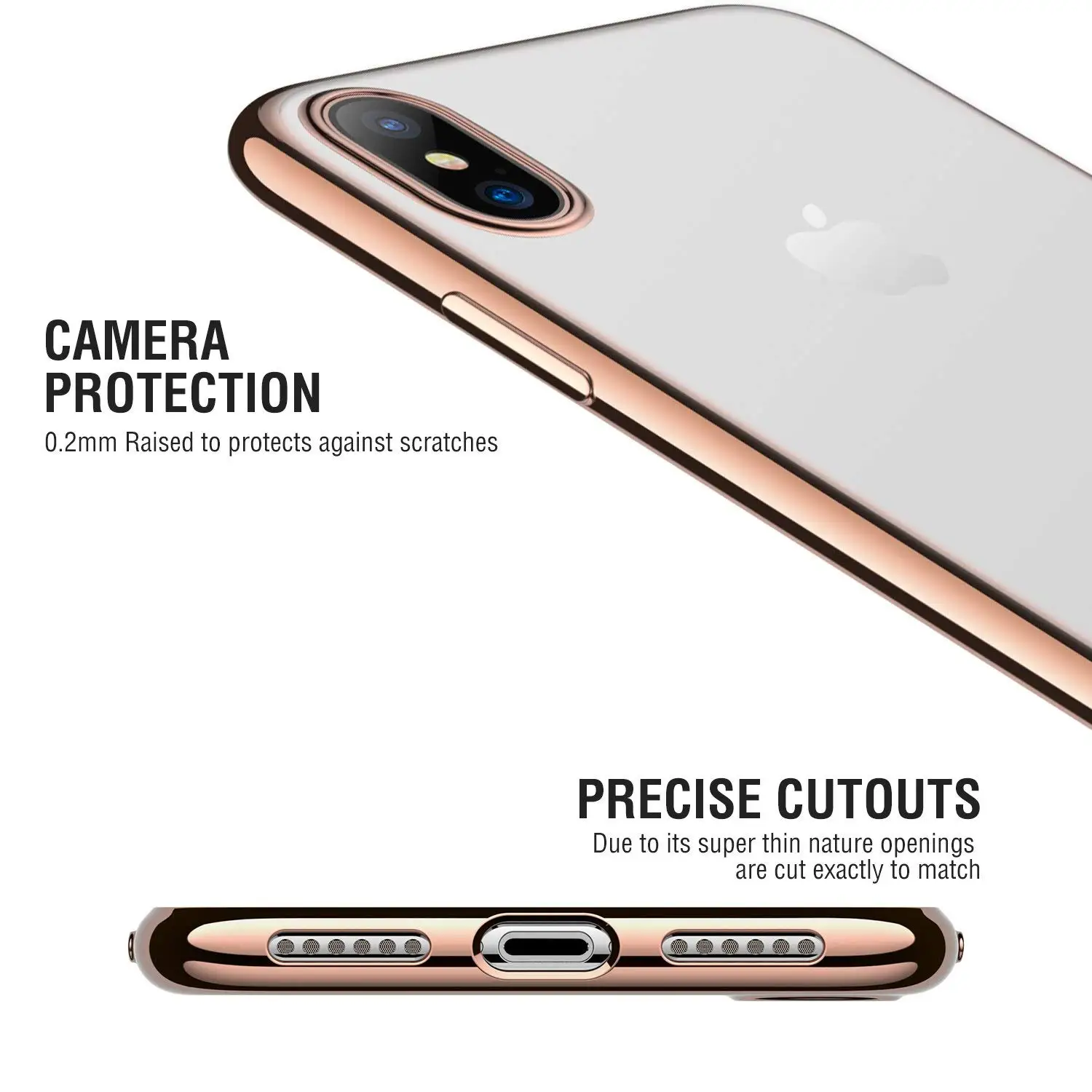 Pour étui iPhone XS Max XS XR, WEFOR Ultra mince mince clair souple Premium souple Chrome pare-chocs Transparent TPU couverture de plaque arrière