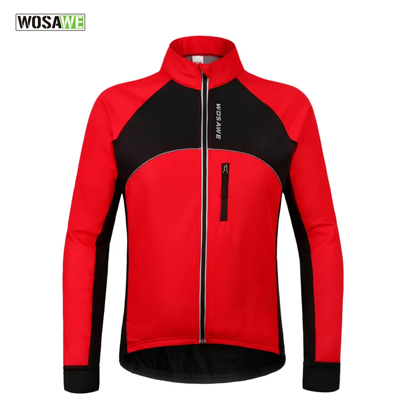 

WOSAWE Cycling Thermal Jacket Men Women Waterproof Windproof Coat Long Sleeve Fleece Winter Cycling Jacket Warm Sportwears