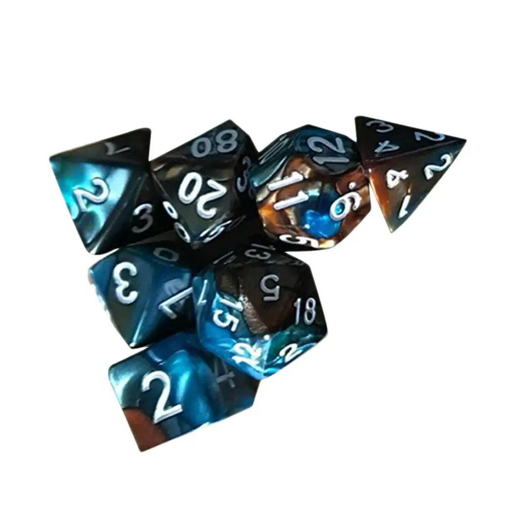 

7 Pcs/Set Durable Portable Sturdy Dice Set Home Desktop Games Dice Geometric Shape