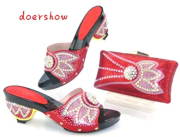 

doershow African Women shoe and bag to match set for party Italian women's shoe and bag set new design shoe and bag set AS1-14
