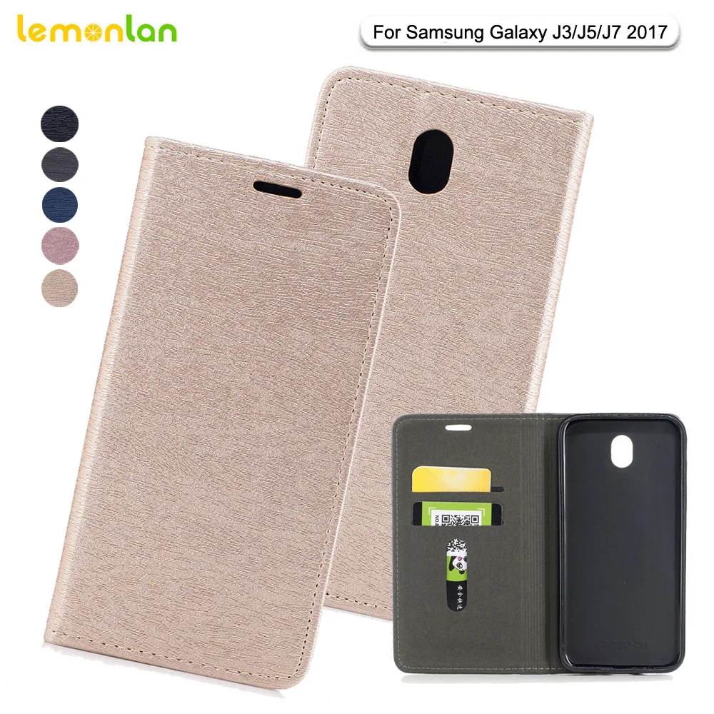 

Lemonlan Fashion Wood Grain Flip Magnetic Leather Cover for Samsung Galaxy J3 J5 J7 2017 J330 J530 J730 EU Version Shell Bag