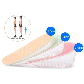 

Silicone Gel Height Increase Elevator Insoles Pads Soles For Shoes Women Men Increased Insole Pad Heel Insert Shoe Lift Padding