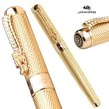 Роликовая шариковая ручка Jinhao 1200 Золотой/Серебряный/черный клипса с драконом выглядит сетка чувствовать себя гладкой офисной канцелярской роскошной подарок школы