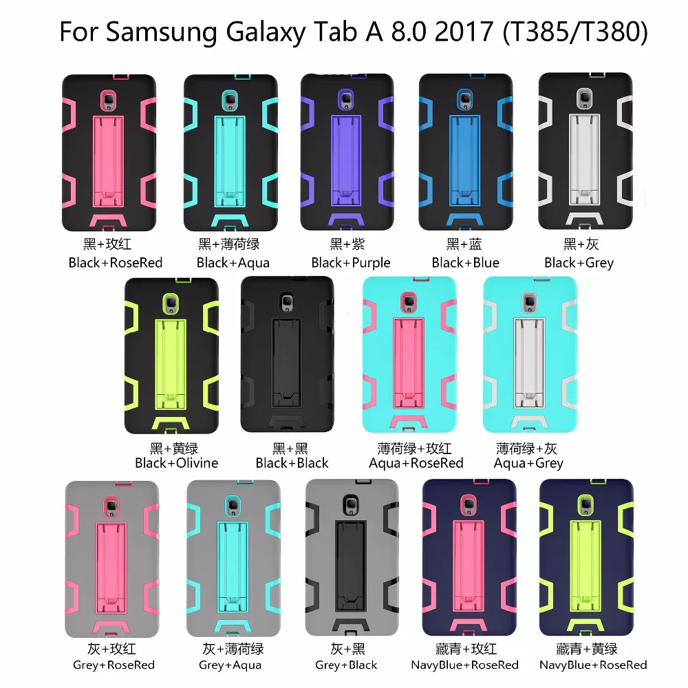 Красочные геометрические чехол для samsung Galaxy Tab 8,0 2017 T380 T385 дети Безопасный Полный Защитная крышка для samsung Galaxy tab A2 S