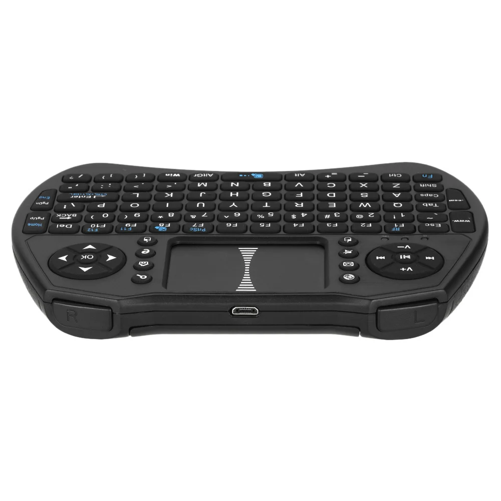 2 4 ГГц Беспроводная Мини QWERTY клавиатура со встроенным аккумулятором тачпад