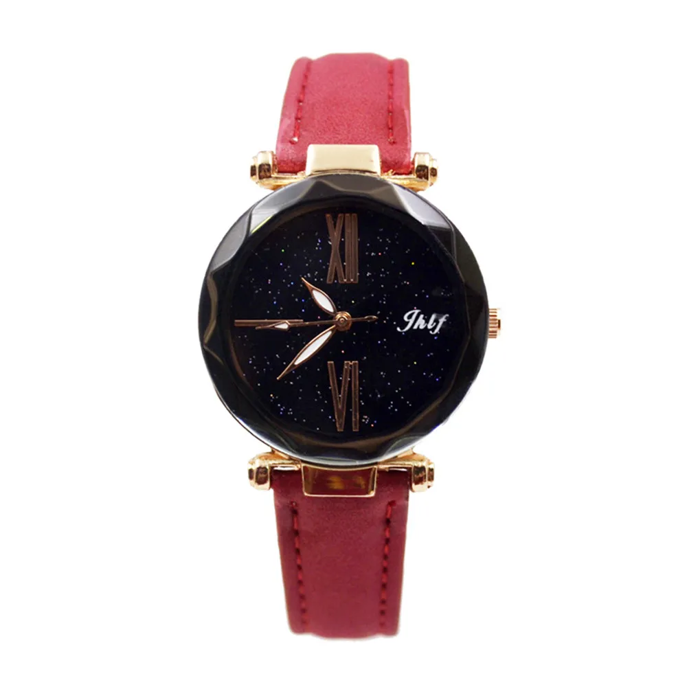 

Fashion Women Leather Casual Watch Luxury High Quality Analog Quartz Magnet Watch Starry Sky Wristwatch Elegant Bayan Saat Q4