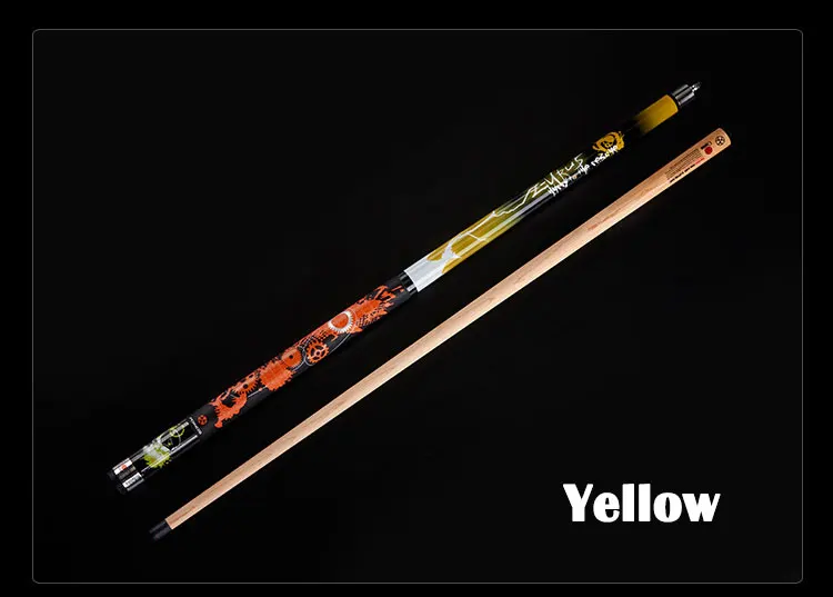 New POINOS Punch&Jump Cue with Case Break Stick 14mm 147cm Canadian Maple 5A+ Wood Billiard Jump Cue Punch Stick Break Kit - Цвет: yellow