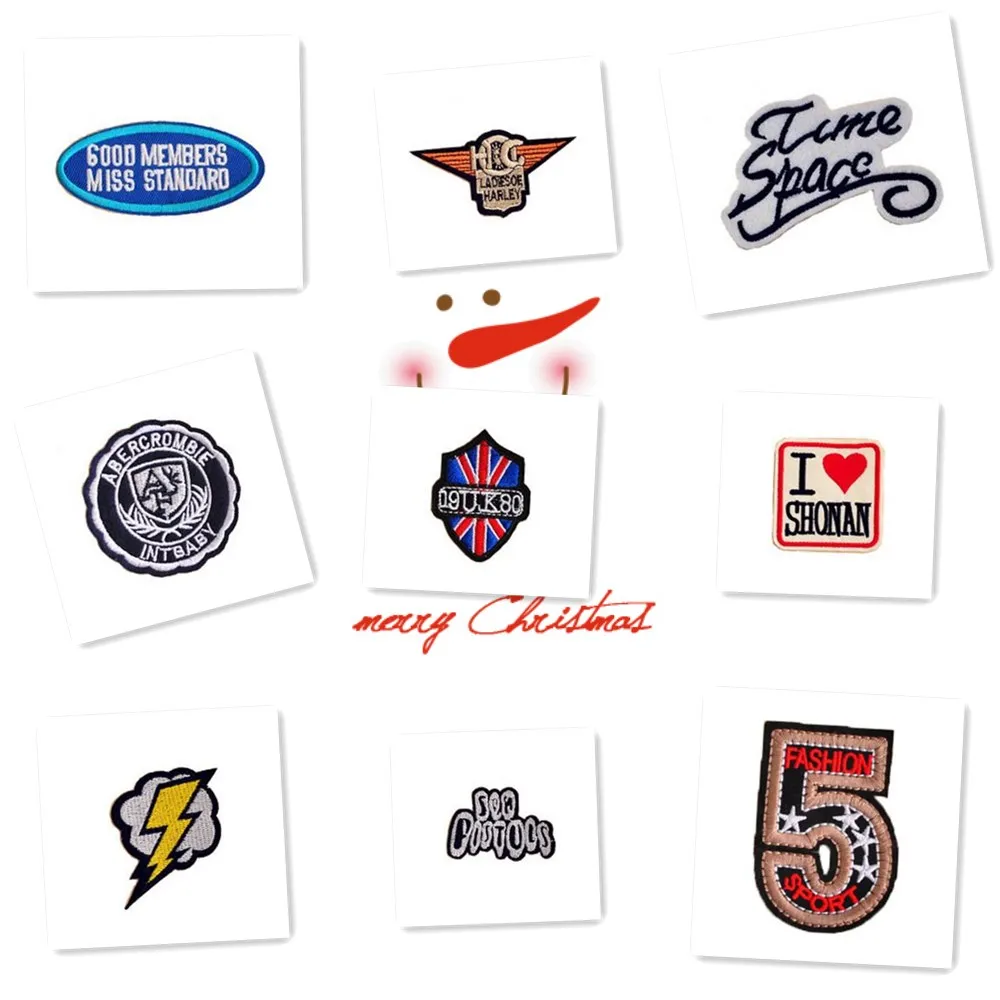 1 PC Letters Digital Stickers for Clothes Cloth Patch Cartoon Patches
