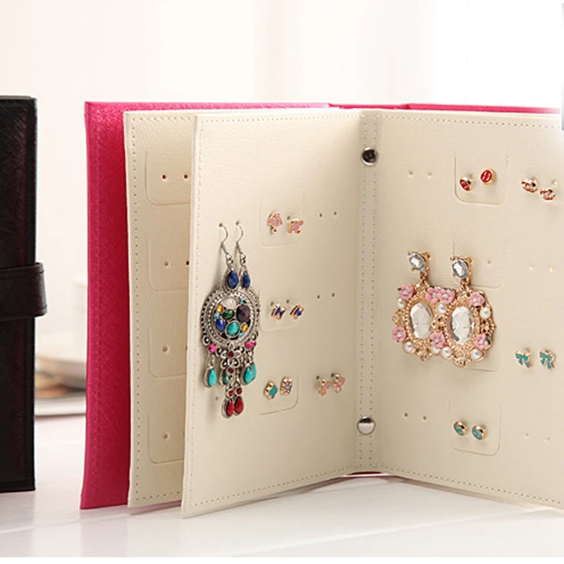 Earring Book Travel Portable Jewelry Display Case Makeup Storage Box