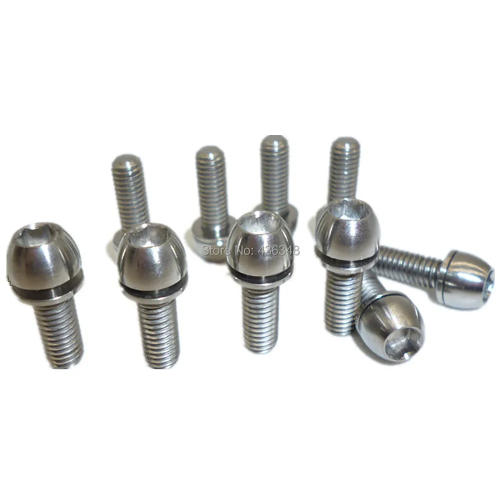 10pcs M6x18mm Ti Titanium Alloy Bolt Screw With Wahsers Bike Bicycle Tapered Allen Head Screws