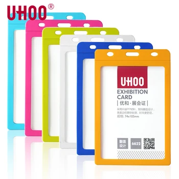

UHOO Vertical Exhibition Card with Lanyard PP ID Card Holder Name Tag Badge Holder Wholesale 6622 Lanyards Id Badge Holder