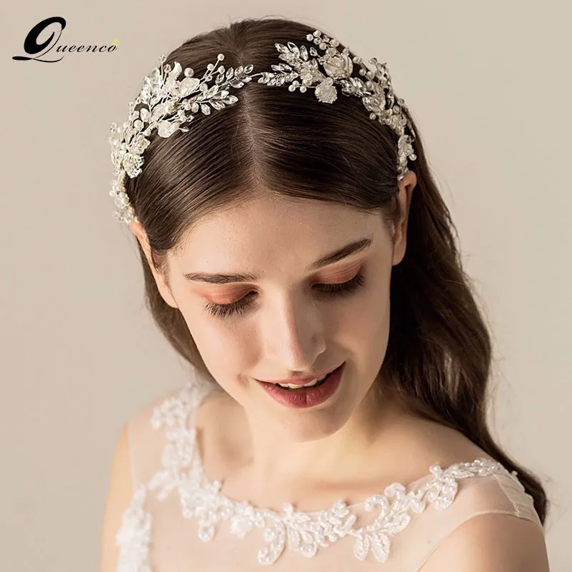 

Silver Wedding Hairbands Jewelry Hair Accessoires Handmade Rhinestone Twig Style Crystal Bridal Women Headwear Ornament