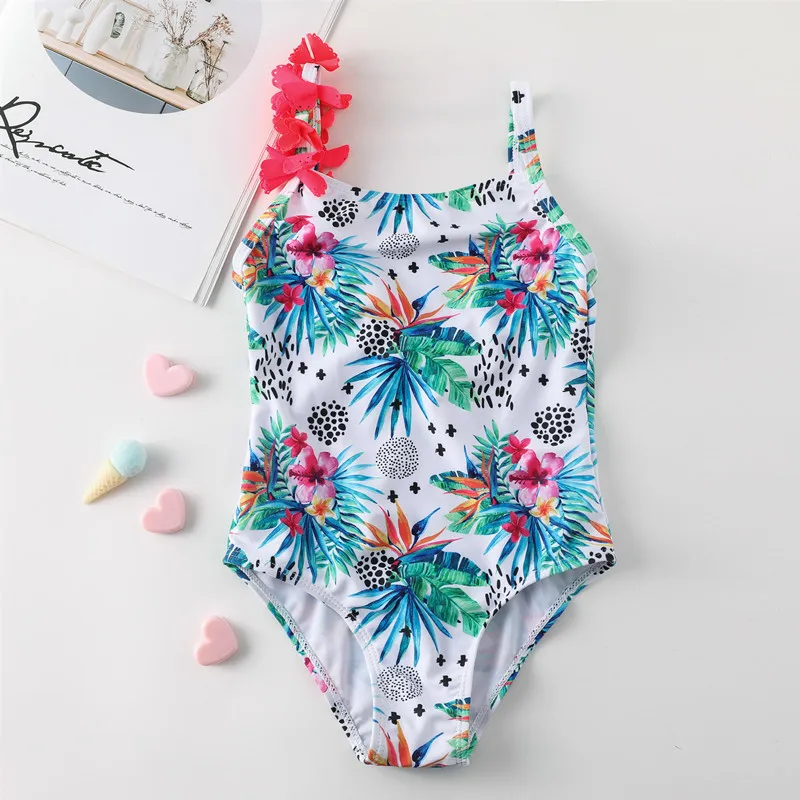 

Funfeliz Baby Girls swimsuit 3-8 Years 3D Flower Print One-Piece Swimwear for Kids 2019 Children Toddler Girl Bathing Suits