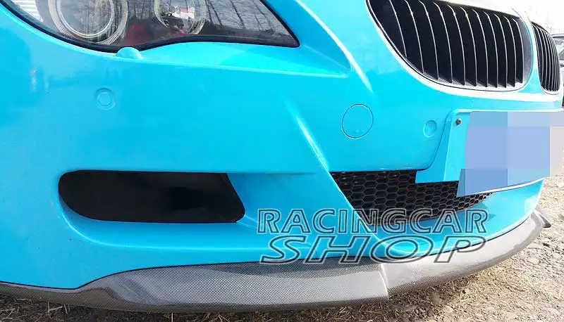 Vos-Style Real Carbon Fiber Front Bumper Lip Spoiler for 2004-2010 BMW E63 E64 M6 bumper