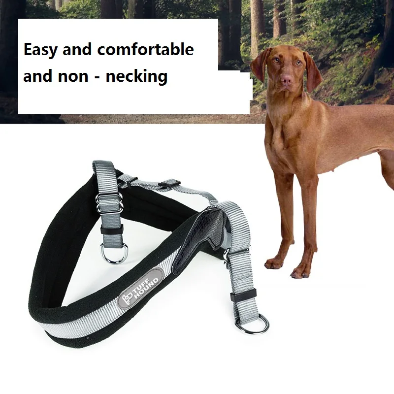 Large dog traction rope dog, chest strap, neck collar, collar, golden