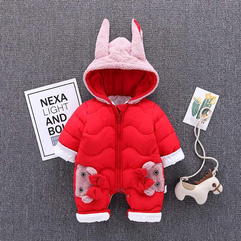 

Winter Baby Girl Clothes Baby Rompers 2018 New Infant Rompers Newborn Jumpsuit Overalls Cartoon Thick Warm Baby Romper Clothing