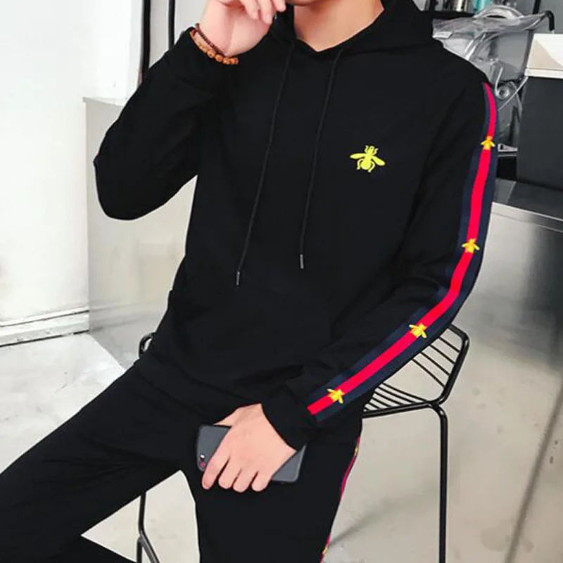 2 Piece Tracksuit Men hoodies With Long pants Long Sleeve Casual Jogger Set Spring Fashion Animal Sweat Suit Men Plus Size