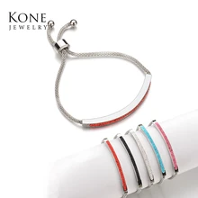 Высокое качество, регулируемые браслеты-цепочки, золото, нержавеющая сталь, двухрядный Кристальный браслет для женщин, Pulseras Mujer подарок