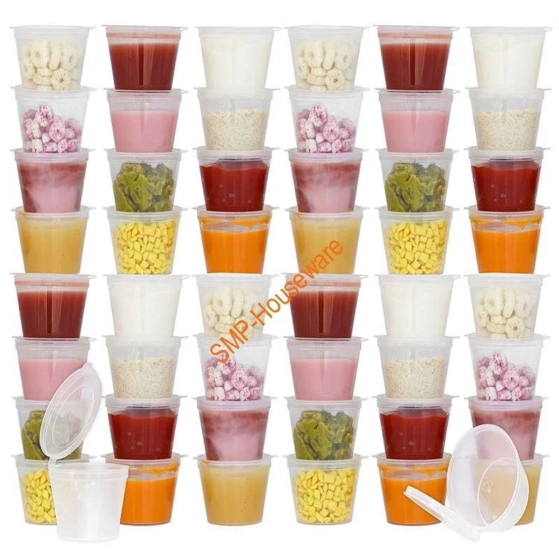 

50Pcs Disposable BPA-Free Baby Food Storage Containers with Hinged Lids | Travel Snack Cups | Store Homemade, Organic Purees