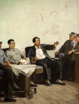 

Wholesale art oil painting -TOP ART - CHINA GREAT LEADER MAO ZE DONG and Generals meeting painting # 32" inches