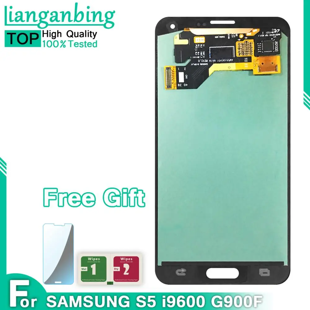Super AMOLED ЖК дисплей для Samsung Galaxy S5 G900 i9600 SM G900F сенсорный экран дигитайзер