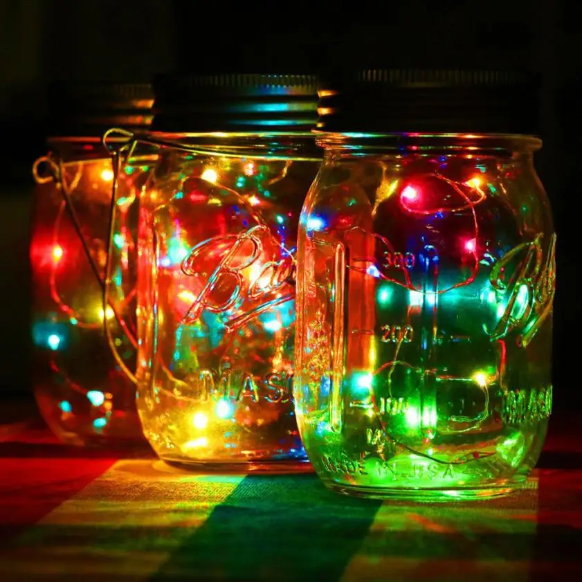 

LED Color Changing Fairy Light Solar For Mason Jar Lid Insert Color Changing Garden Decor 724 Levert dropship