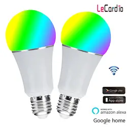 7 W E27 светодиодный Smart лампочки Wi-Fi Multi-Цвет этап лампы Совместимость с Alexa Google домашний помощник телефон приложение 60 W эквивалент