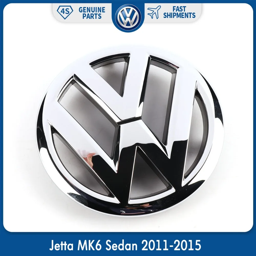 Comprar Coche Auto 130mm VW emblema cromado OEM frente Placa de rejilla pegatina para Volkswagen Jetta MK6 Sedan 2011 2015 5C6 853 601 5C6853601ULM