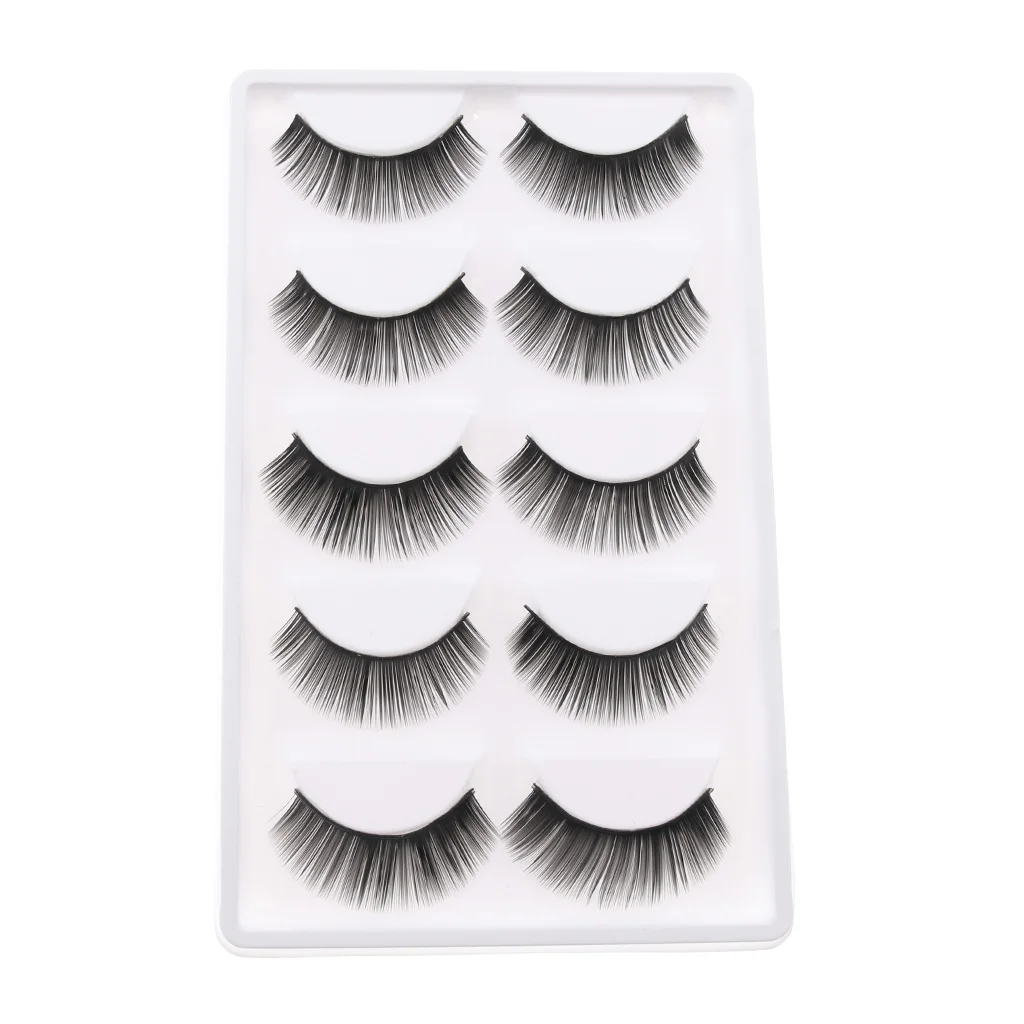 5 Pairs Plastic Thick False Doll Eyelashes For Blythe Doll Eye Makeup Black