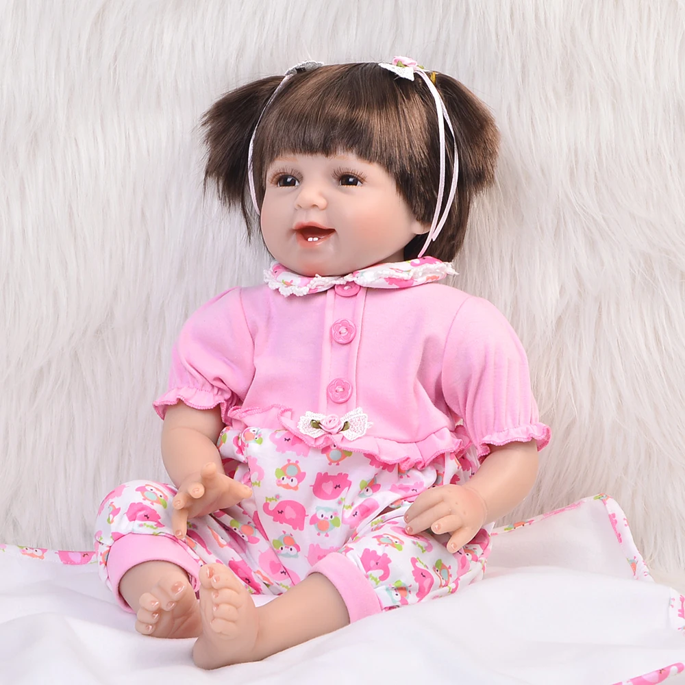 Soft Silicone Reborn Baby Doll 22 Inch Handmade Baby Doll Collectible Love Real Looking Baby Toy Lifelike Baby Alive Doll