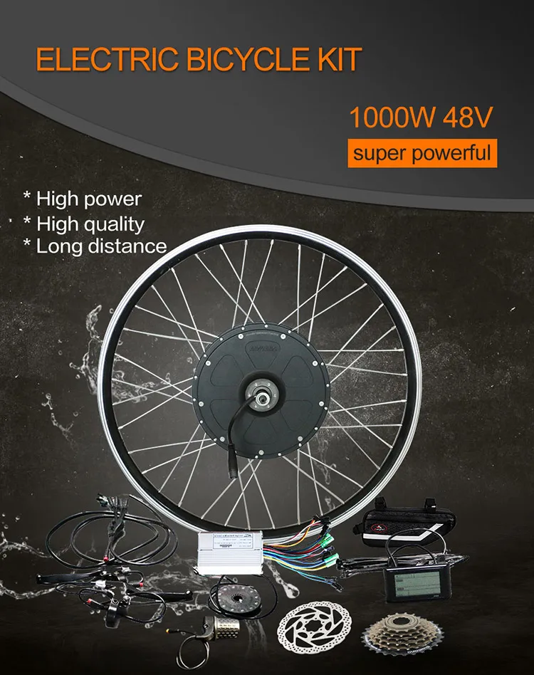 Мощный 48 в 1000 Вт Электрический велосипед комплект бесщеточный мотор ступицы колеса bicicleta электровелосипед комплект 48 1000 Вт Мощный электрический велосипед