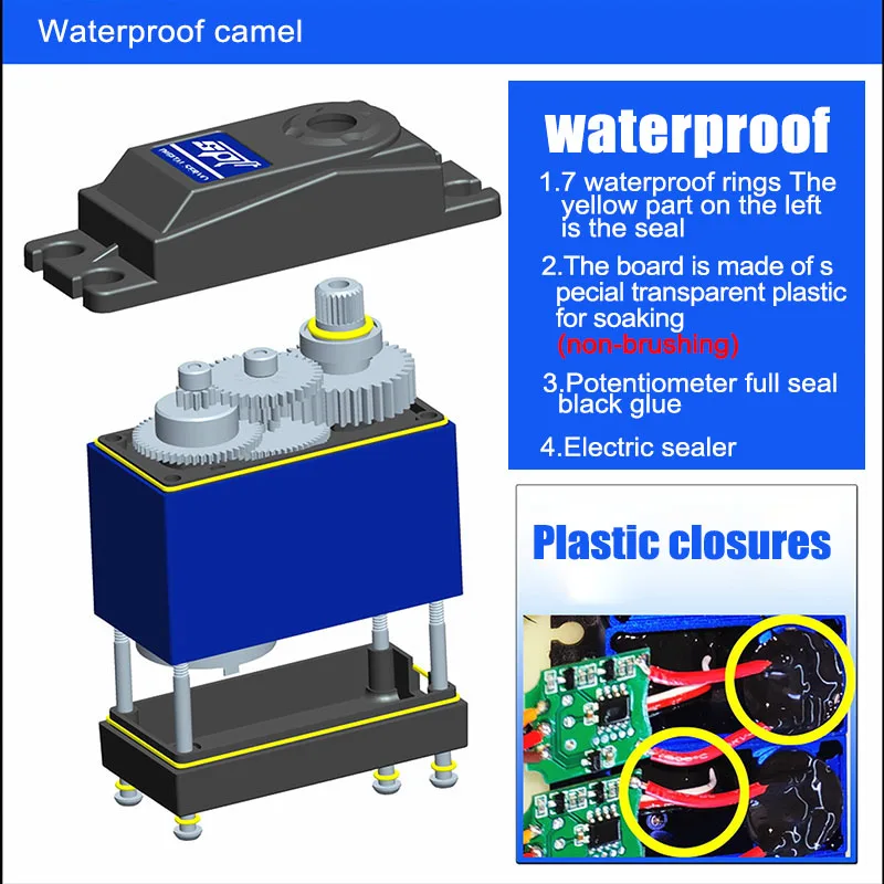 RC Car Parts Waterproof SPT5425LV-W 25KG 90 Degree Digital Servo for 1: 8/ 1:10 RC Car  S7JN