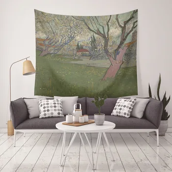 

Psychedelic Forest Grass Fabric Wall Hanging Tapestry Decor Polyester Curtains Plus Long Table Cover