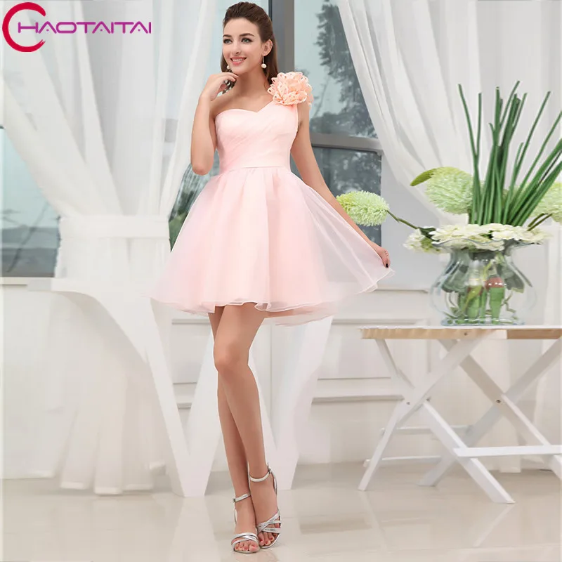 Pretty Pink Ruched Satin Party Dresses Cute Design Column Sexy One