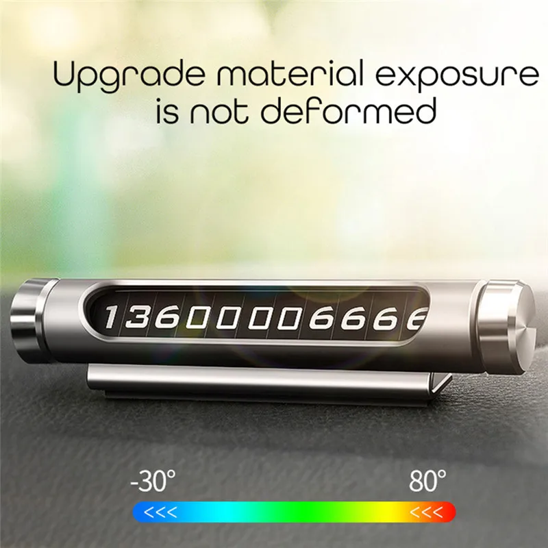 Car Hidden Luminous Parking Number Plate Durable Portable Convenient High Quality Phone 3D Mobile Card Auto Rotary Plates#291741 |