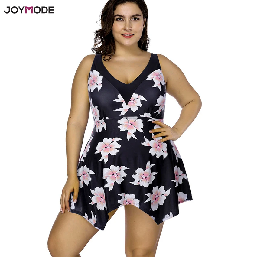 JOYMODE One Piece Swim Dress Plus Size Swimsuit Women Fat Bikini Mujer ...