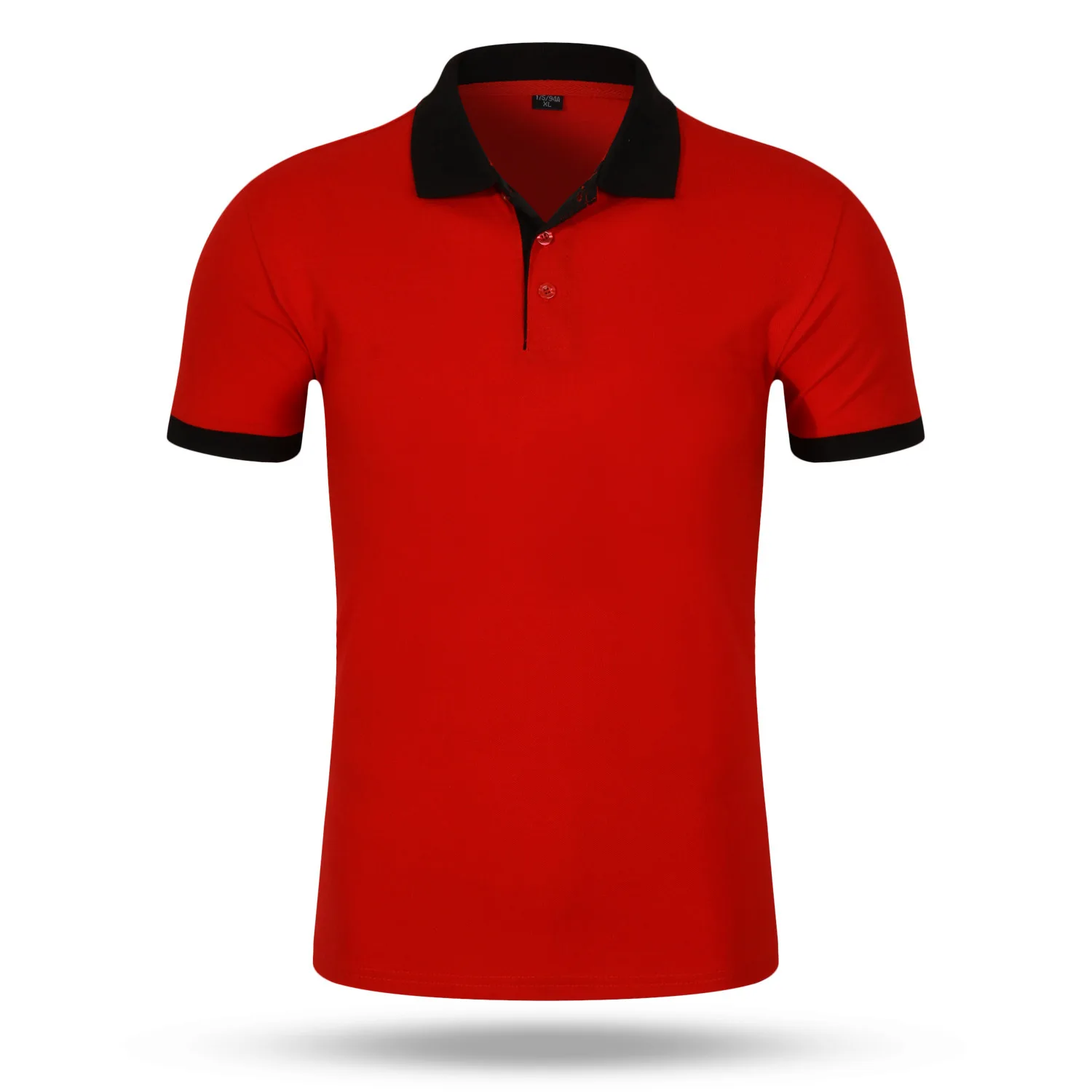Red black URSPORTTECH бренд мужские рубашки поло хлопок короткий рукав Camisas поло Лето стоячий воротник мужская деловая рубашка Поло& Повседневный S-3XL - Цвет: Red black