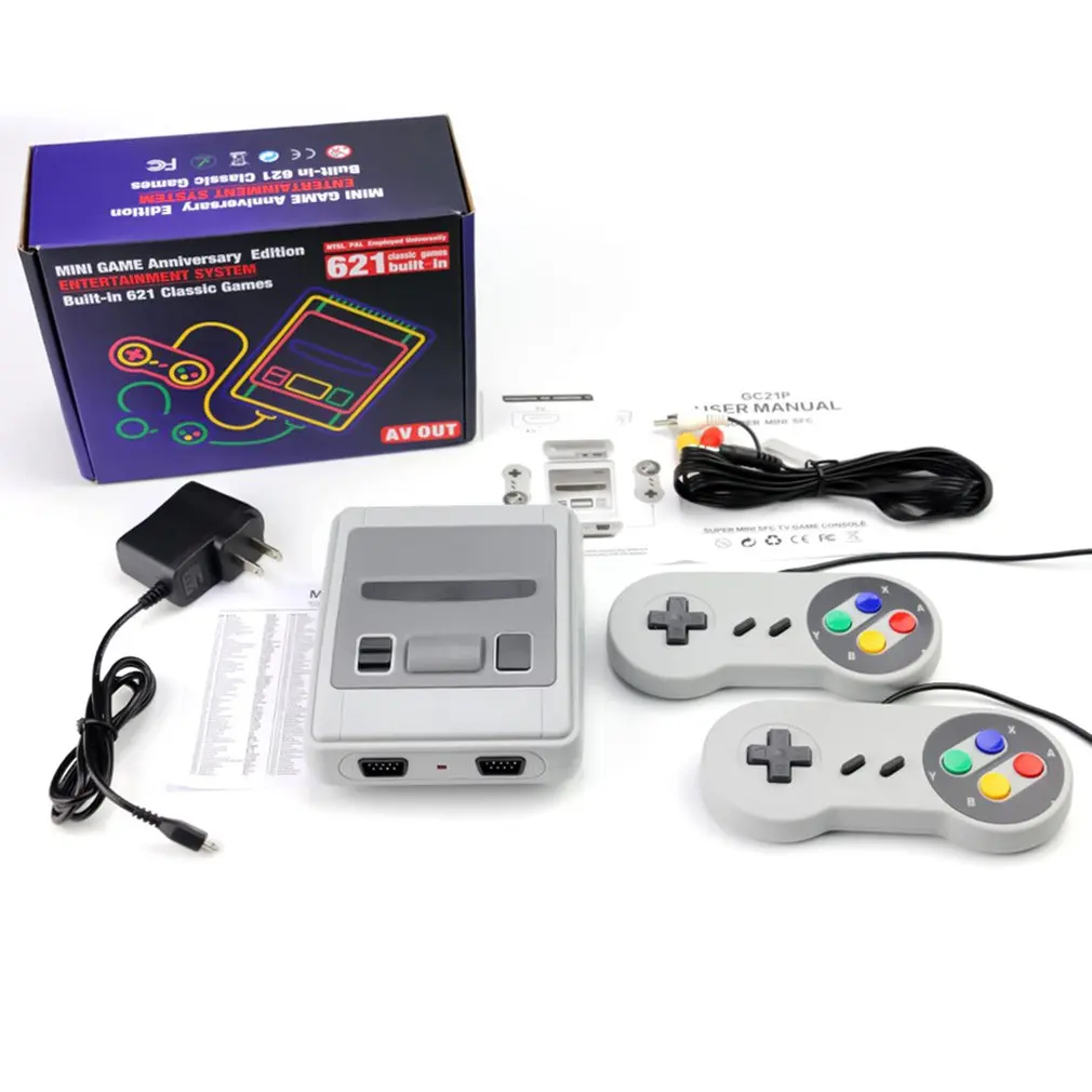 

High Definition Multimedia Interface Hd Nintendo Super Sfc Snes 621 In 1 Game Console Supports 4K Hd