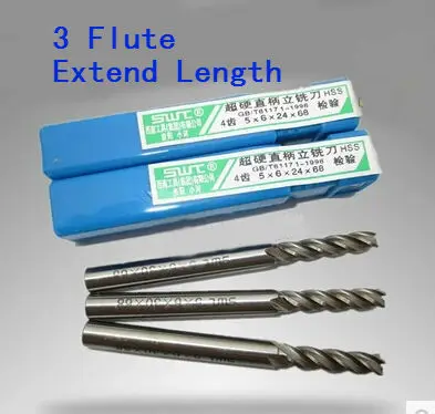 

5pcs/set 8mm three 3 Flute HSS & Aluminium Extended End Mill Cutter CNC Bit Milling Machinery tools Cutting tools.Lathe Tool