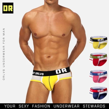 

ORLVS Brand Men Underwear Sexy Men Briefs Breathable Male Panties Underpants Briefs Mens Underwear Cotton Tanga Men Briefs