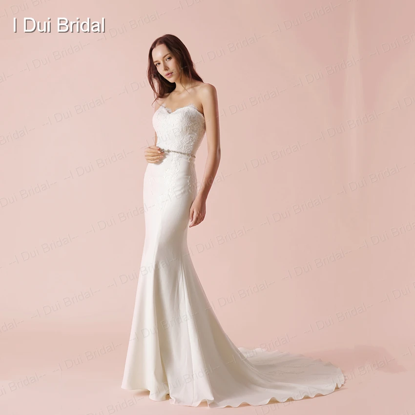 Облегающее фигуру платье для любимой Простые Свадебные платья с поясом высокого качества на заказ